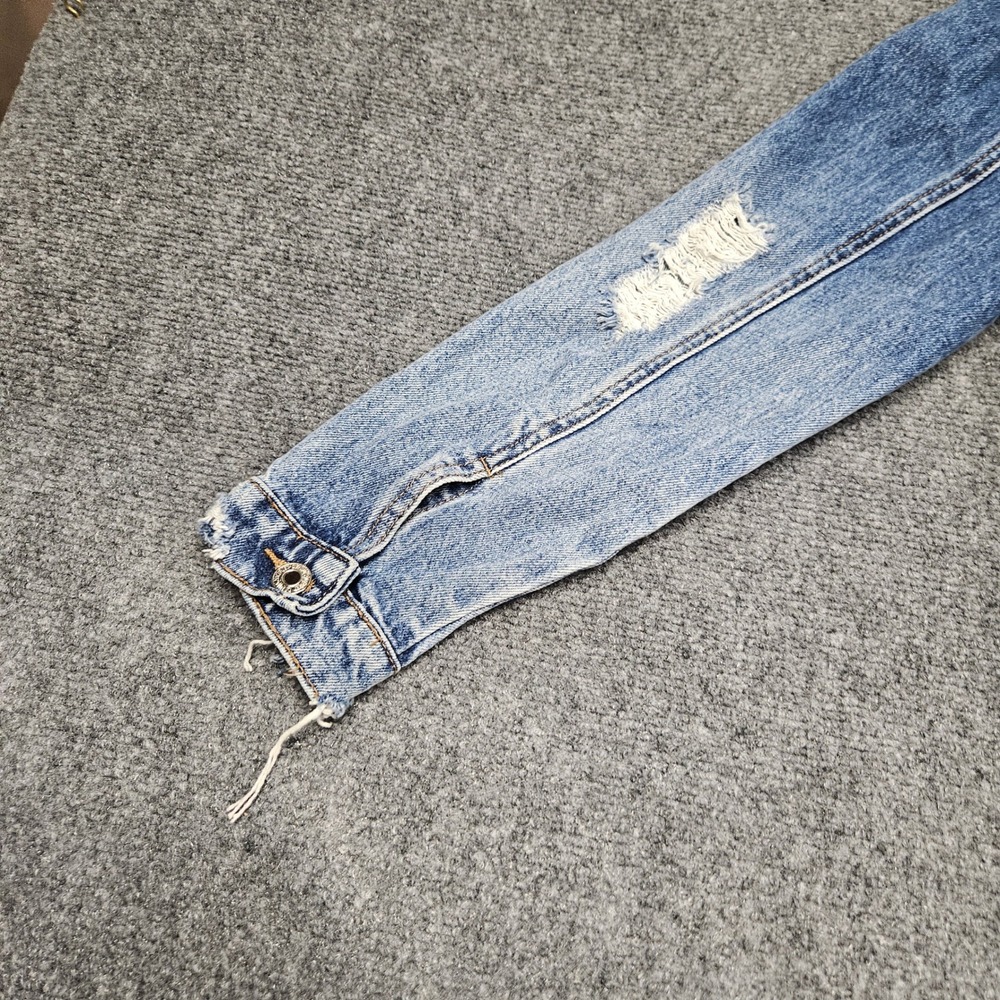 Patchwork Reworked Jean Jacket S Crop Distressed Y2K Style Grunge Street Vervet - Picture 4 of 14
